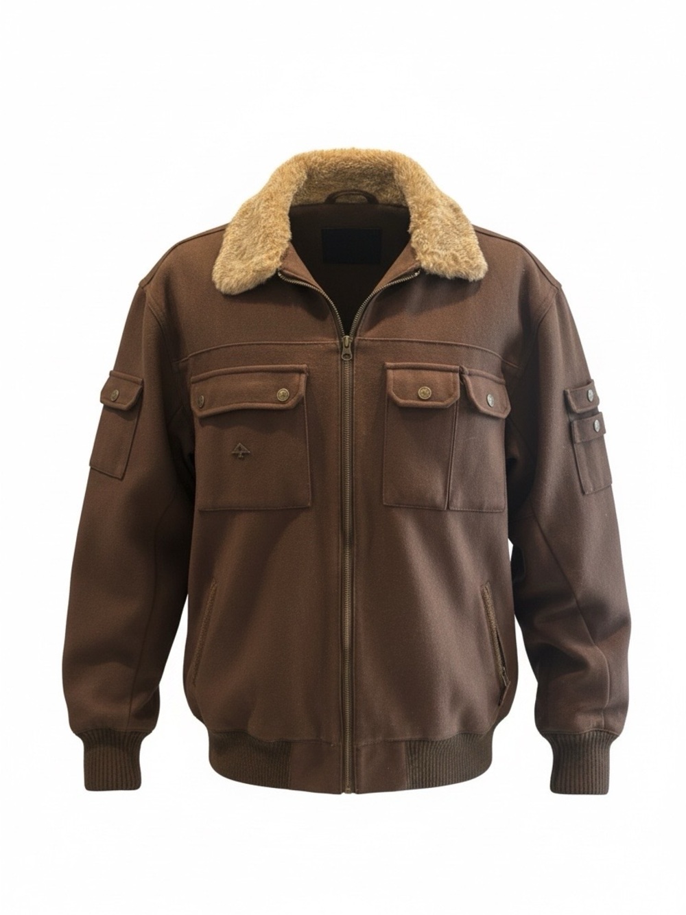 Vtg LRG Roots Equipment Wool Bomber Jacket Brown Y2K Streetwear XL